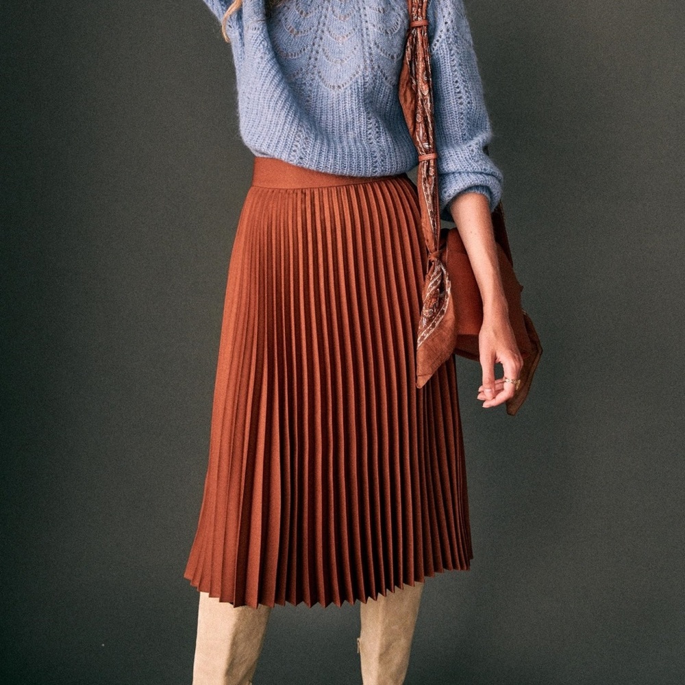 Sezane Pleated Dino Skirt